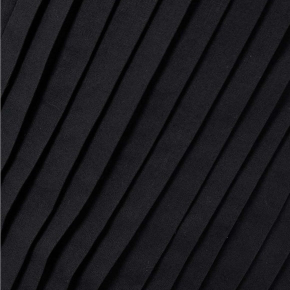 NWT Staud Bella Pleated Cotton Blend Poplin Midi Dress Black Square Neck Sz 6 - Picture 4 of 16